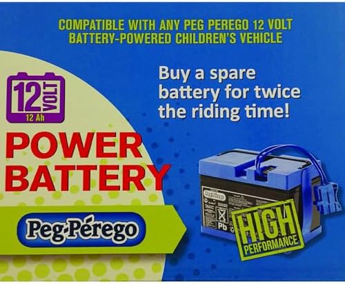 Peg Perego Official 12 Volt Replacement Battery for Ride on Toys. All Season Performance. Works with John Deere, Polaris, and Case IH licensed Peg Perego Ride on Toys