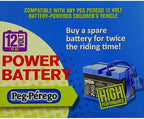 Peg Perego Official 12 Volt Replacement Battery for Ride on Toys. All Season Performance. Works with John Deere, Polaris, and Case IH licensed Peg Perego Ride on Toys