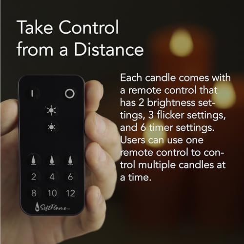Softflame Christmas Decor Flameless LED Candles with Remote Control, 3"x 9"Battery Operated Pillar Real Wax with Timer for Christmas Decorations, Pumpkin Orange Candle