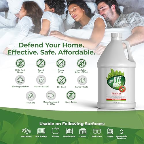 Bed Bug Killer Spray. Say Bye Bugs. Non-Toxic, Kills on Contact. New Formula. (128oz)