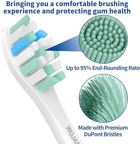 Replacement Brush Heads Compatible with Philips SoniCare Electric Toothbrushes Handle, Toothbrush Heads of Effective Cleaning, for Snap-on System, 8 Pack, White
