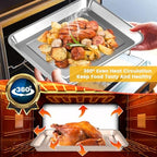 GXF Cuisinart TOA-60 TOA-65 TOA-70 Air Fryer Tray Replacement, 12.2 x 11.2 x 2.3 inches, Silver, 360 Heat Circulation, BPA Free, Steel, Dishwasher Safe