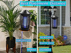 Outdoor & Indoor Waterproof Insect Repellent - Flying Bug Trap, 20W / 4000V Electric Mosquito Killer (3 Blubs) - for Backyard, Yard, Home