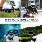 4K 30FPS WiFi Action Camera- 98FT Waterproof Ultra HD Underwater Camera, 170° Wide Angle 2.0" Screen, Sports Camera with 2 Batteries, 64G Memory Card, Mounting Accessories Kit