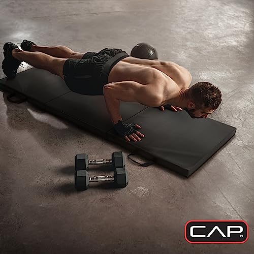 CAP Barbell All Purpose Folding Anti Tear Exercise Training Aerobic Fitness Gym & Gymnastics Balance Mat. 72"L x 24"W x 2"Thick. PINK