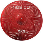 Low Volume Cymbal Mute Cymbal Pack Red 6 Pieces 10" Splash+14"hi-hat+16"crash+18"crash+20"ride FREE Cymbal Bag Silent Cymbals for Practice Drum Set
