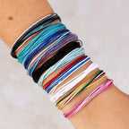 Pura Vida Bracelets Pack Friendship Bracelet Pack - Set of 10 Stackable Bracelets for Women, Handmade Bracelets & Cute Bracelets, Beach Accessoriess - 10 String Bracelets