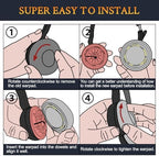 SOULWIT Cooling Gel Earpads Replacement for Jabra Evolve 75(75UC 75MS 75SE) Stereo Wireless Bluetooth Headset, Ear Pads Cushions with High-Density Noise Isolation Foam - Black