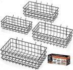 HORUSDY Peg Board Bins and Baskets | 4 Pack | Square Style 4 Size Pegboard Baskets and Pegboard Bins for Organize Workbenches, Accessories