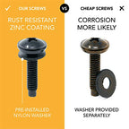 10-32 Rack Screws 50-Pack - Versatile Server Rack Accessories for Network Cabinets, Audio Mounts, Studs and Recording Studio Includes Nylon Washers. Perfect for Rackmounts