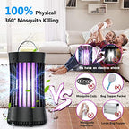 AICase Portable USB Electronic Rechargeable Mosquito Killer Lamp/Bug Zapper for Summer Trip,Outdoor Camping,Patio,Home and Garden,Mosquito Trap Indoor,Moth Trap/Bug Killer/Mosquito Killer Light(Black)
