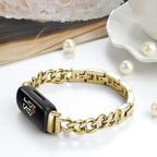 Cool Bands for Fitbit Inspire 3 Bands Women, Stainless Steel Metal Adjustable Wristband Replacement Straps Compatible with Fitbit Inspire 3 Fitness Tracker (Gold)