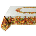 Benson Mills Harvest Splendor Engineered Printed Fabric Table Cloth, Fall, Harvest, and Thanksgiving Tablecloth (60" X 120" Rectangular, Harvest Splendor)