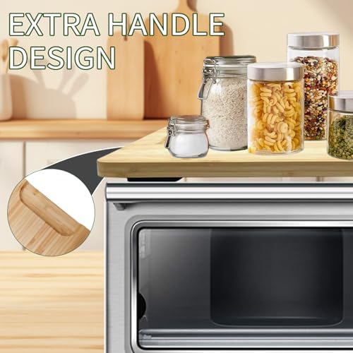 Bamboo Cutting Board for Breville BOV800XL 845BSS 860BSS Smart Oven, Countertop Convection Oven Accessories With Silicone Feet, Heat Resistance, Creates Storage Space