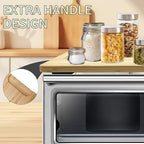 Bamboo Cutting Board for Breville BOV800XL 845BSS 860BSS Smart Oven Convection Toaster Oven, 17.8" × 10.8" Toaster Oven Accessories With Heat-Resistant Non-Skid Silicone Feet,100% Organic Bamboo