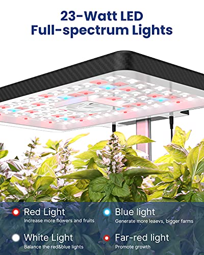 iDOO Hydroponics Growing System Kit 12Pods, Christmas Gifts for Women Mom, Herb Garden Indoor with LED Grow Light for Home, Built-in Fan, Auto-Timer, Adjustable Height Up to 11.3", 12Pods Kit-Black