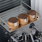 IKAPE Espresso Coffee Accessories, 200pcs 53.3MM Paper Filters, Replacement Espresso Puck Paper Filters with a Wooden Storage Holder, Compatible with Breville 54mm Portafilter Basket