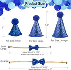 ADOGGYGO Dog Birthday Party Supplies, Multi Size Offered, Birthday Boy Dog Bandana, Dog Birthday Hat with Numbers for Large X-Large Dogs Pets (X-Large, Blue)