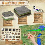 Melee Mats DND Map Starter Kit for Dungeons & Dragons Game - 22” x 26" Double Sided, Wet/Dry Erase Battle Terrain Grid - Ultimate Tabletop Board Gaming Experience with Accessories
