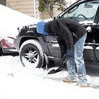 ORIENTOOLS Snow Shovel, Folding Snow Shovel for Snow Removal, Lightweight Portable with D-Grip Handle and Durable Aluminum Edge Blade, Emergency Snow Shovel for Car, Truck, Camping (Black, Blade 9")