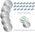Rotary Cutter Set - Quilting Kit incl. 45mm Fabric Cutter, 5 Replacement Blades, A1 Cutting Mat, Acrylic Quilting Ruler and Sewing Clips, Craft Knife Set, Ideal for Crafting, Sewing, Patchworking