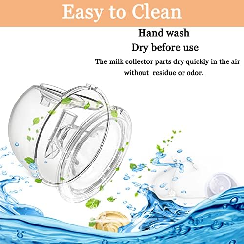 Wearable Milk Collection Cup, Hands Free Milk Collector Cup Compatible with Most Electric Breast Pump, Zomee/Spectra/Medela Breast Pump Collection Parts, Accessories Replacement (24 mm 2Pcs)