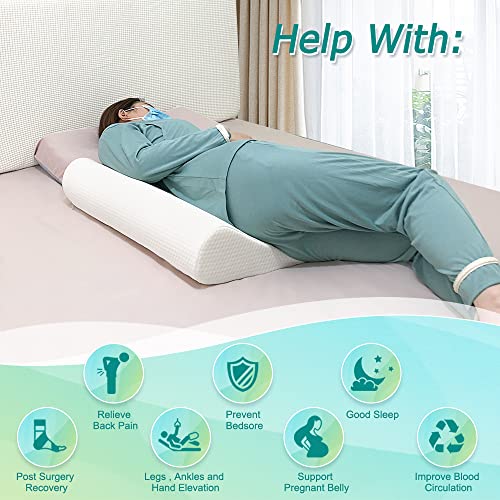 KAAMOS Bedsore Turning Wedge Pillow for Bed Sores Positioning Wedges Medical Pillows for Side Sleeping Pressure Ulcer Cushion Incline Foam Wedge for After Surgery Bedridden Elderly (23.6" Long)