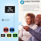 MAXCULUX 【Upgraded】 Digtal Clock with Day and Date for Seniors, Auto DST, 19 Alarms & Auto Dimmable, Non-Abbreviated Extra Large Clock for Elderly Dementia Alzheimers