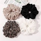 Scrunchies Hair Ties for Women Big Silk Satin Scrunchie Large Oversized Ligas Para el Cabello De Mujer Decorations Cute Jumbo Coth Ponytail Hair Scrunchy Giant Purple Hair Accessories Gift for Girls