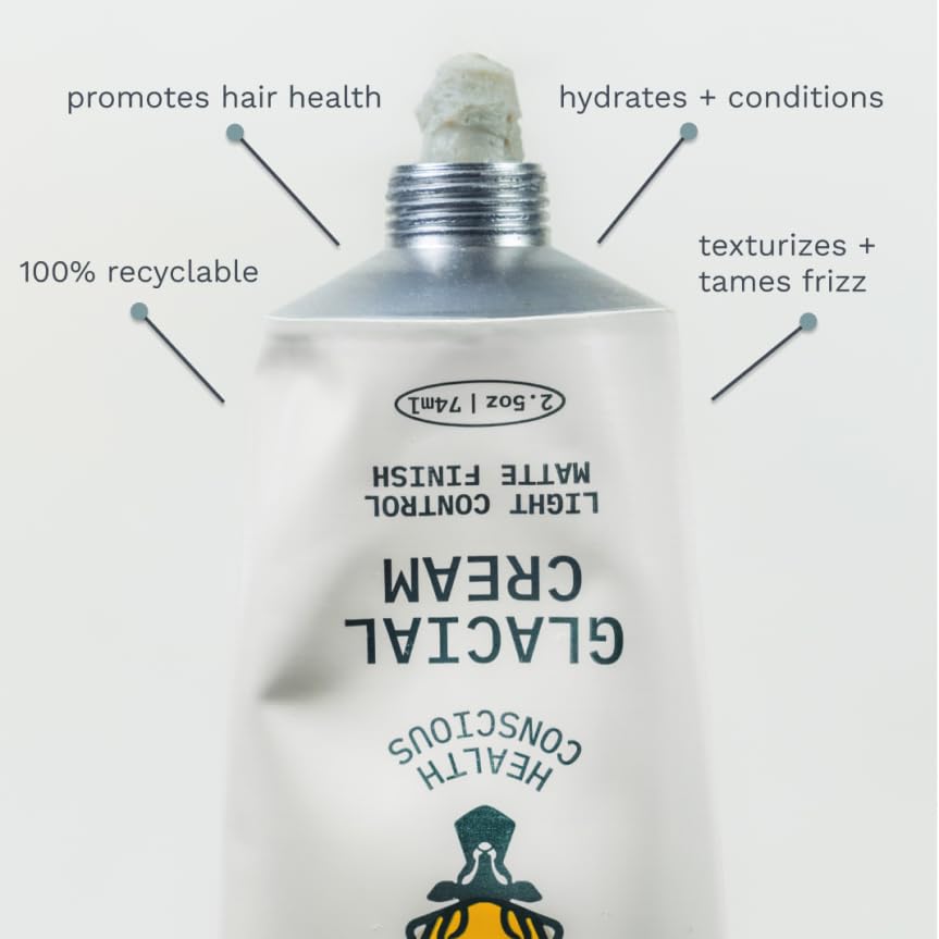 Highland Glacial Cream - Versatile hair styling cream that smooths, de-frizzes, texurizes & boosts curls. Natural, plant-derived, & made for all hair types. (2.5 oz)