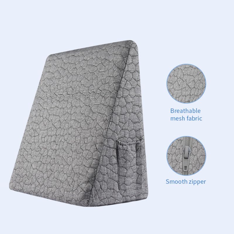 Bespilow Triangle Wedge Pillow for Sleeping Bed Wedge Pillow for After Surgery Elevated Pillow Wedge for Acid Reflux Gerd Snoring Back Pain, 2 Exclusive Pockets | Cooling Gel Memory Foam Top