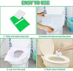 YGDZ Toilet Seat Covers Disposable, 110pcs Flushable Travel Disposable Toilet Seat Covers for Adults Kids Potty Training, Travel Essential Accessories for Airplane, Road Trips, Camping