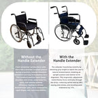 Wheelchair Handle Extenders, (400lbs Weight Capacity) Adjustable Wheel Chair Accessories Adults - Stroller Handle Extender, Extendable Handle for Wheelchair, Rallator & Stroller (Without Brake)