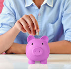 PJDRLLC Piggy Bank, Unbreakable Plastic Money Bank, Coin Bank for Girls and Boys, Medium Size Piggy Banks, Practical Gifts for Birthday, Easter, Christmas (Light Purple)
