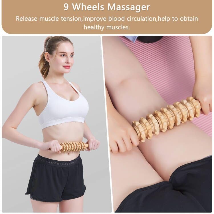 HeiWecan 5 in 1 Wood Therapy Massage Tools, Lymphatic Drainage Massager, Professional Maderoterapia Kit,Body Shaping, Anti-Cellulite,Massager Body Sculpting Tools for Muscle Pain Relief