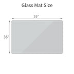 [Tempered Glass] 36" x 55" Glass Chair Mat, Heavy Duty Hard Floor Mat with Round Corner and Polished Edge, Office Chair Mat for Carpet Office Home Hardwood Floor Desk