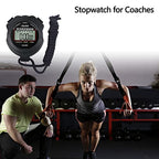 PULIVIA Sports Stopwatch Timer Single Lap Split Digital Stopwatch for Coaches Swimming Running Sport Training Stopwatch, Black