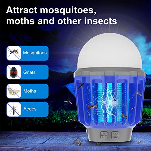 Wisely Bug Zapper Outdoor/Indoor Electric, USB-C Rechargeable Mosquito Killer Lantern Lamp, Portable Insect Electronic Zapper Indoor Trap, with LED Light berryblue