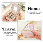Parima Sister Gifts for Girls - Travel Jewelry Box for Sister, Jewelry Box Organizer for Sister Birthday Gifts | Christmas Gifts for Sister Big Sister Little Sister - Letter H, Pink