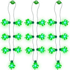 JOYIN 3 PCS St Patrick's Day Light Up Necklaces,Green Shamrock Bulb Necklace for Costume Dressing-up Accessories Saint Patricks Decorations Party Favor Supplies