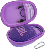 co2CREA Hard Carrying Case Replacement for JBL Clip 5 Waterproof Portable Mini Speaker (Purple Case)