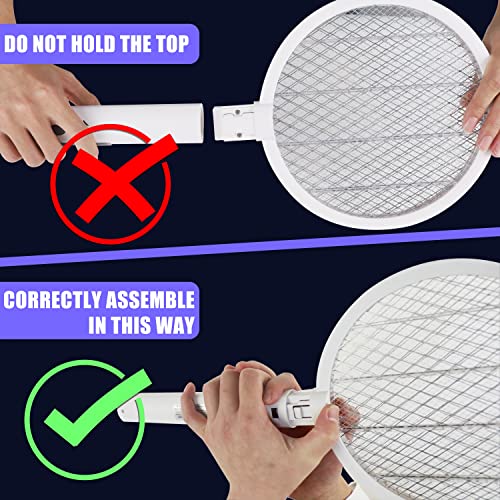 Lulu Home 2 Pack Electric Mosquito Swatter, 2-in-1 Bug Zapper Racket with 3000V High Voltage, USB Charging LED Lighted Handheld Fly Killer Racquet with 3-Layer Safety Mesh for Indoor Pest Control