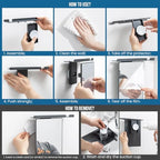 TAILI Shower Mirror Fogless for Shaving with Razor Holder, NO-Drilling & Removable Large Mirror Fogless Suction Wall Mounted, Shatterproof & Waterproof - for Men and Women(Grey)