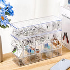 Tatuo 1 Pcs Cable Organizer with 10 Wire Ties, Clear Plastic Cord Storage Box with Lid for Home Office Desk Organizers and Accessories