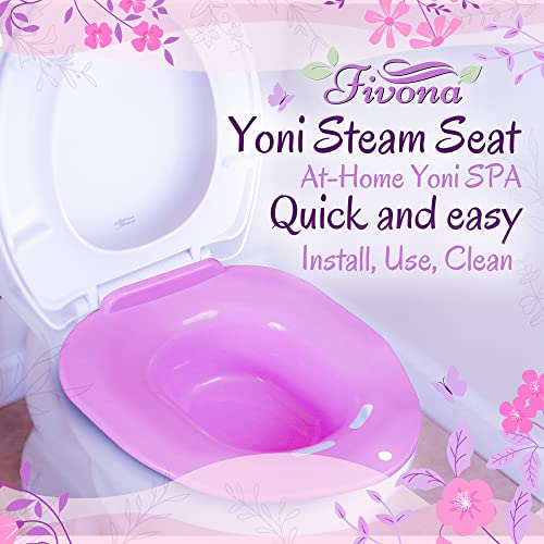 Fivona Yoni Steam Seat Over the Toilet for V Steaming and Sitz Bath Soak - Vaginal Steaming Tub - Basin for Hemorrhoids and Postpartum Care - Fits Most Toilet Shapes