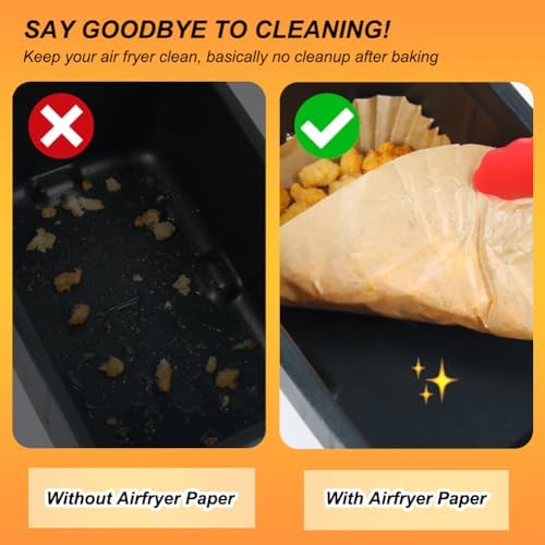 BYKITCHEN Air Fryer Liners for Ninja FG551/DG551/IG651 Foodi Smart XL Indoor Grill, Set of 100, Rectangle Air Fryer Parchment Paper Liners for Ninja XL Grill Air Fryer, Ninja Foodi Grill Accessories