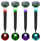 4Pack Mole Repellent Solar Powered Waterproof Mole Chipmunk Repellent Outdoor Ultrasonic Gopher Vole Deterrent Sonic Repellent Spikes Drive Away Burrowing Animals from Lawns,Yard (Led Pathway Light)