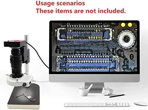 Microscope Accessories Kit for Adult Adjustable Magnification 300X 200X 180X 130X 120X Zoom C Mount Lens for HDMI VGA USB Industry Video Soldering Microscope Camera Accessory (Color : 130X)