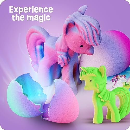 Dan&Darci Unicorn Hatching Surprise Eggs for Kids - 6 Pack - Grows 600% - Unicorn Toys for Girls & Boys Age 3-8 - Birthday Gift Ideas and Party Favors for 3+ Year Old Girl - Gifts for Ages 3 4 5 6 7 8