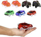 Tracks Cars Only Replacement, Flex Track Race Cars for Magic Tracks Glow in the Dark, LED Lights Up Battery Operated Snap N Glow Trax Cars Accessories, Compatible with Most Car Tracks for Kids (3pack